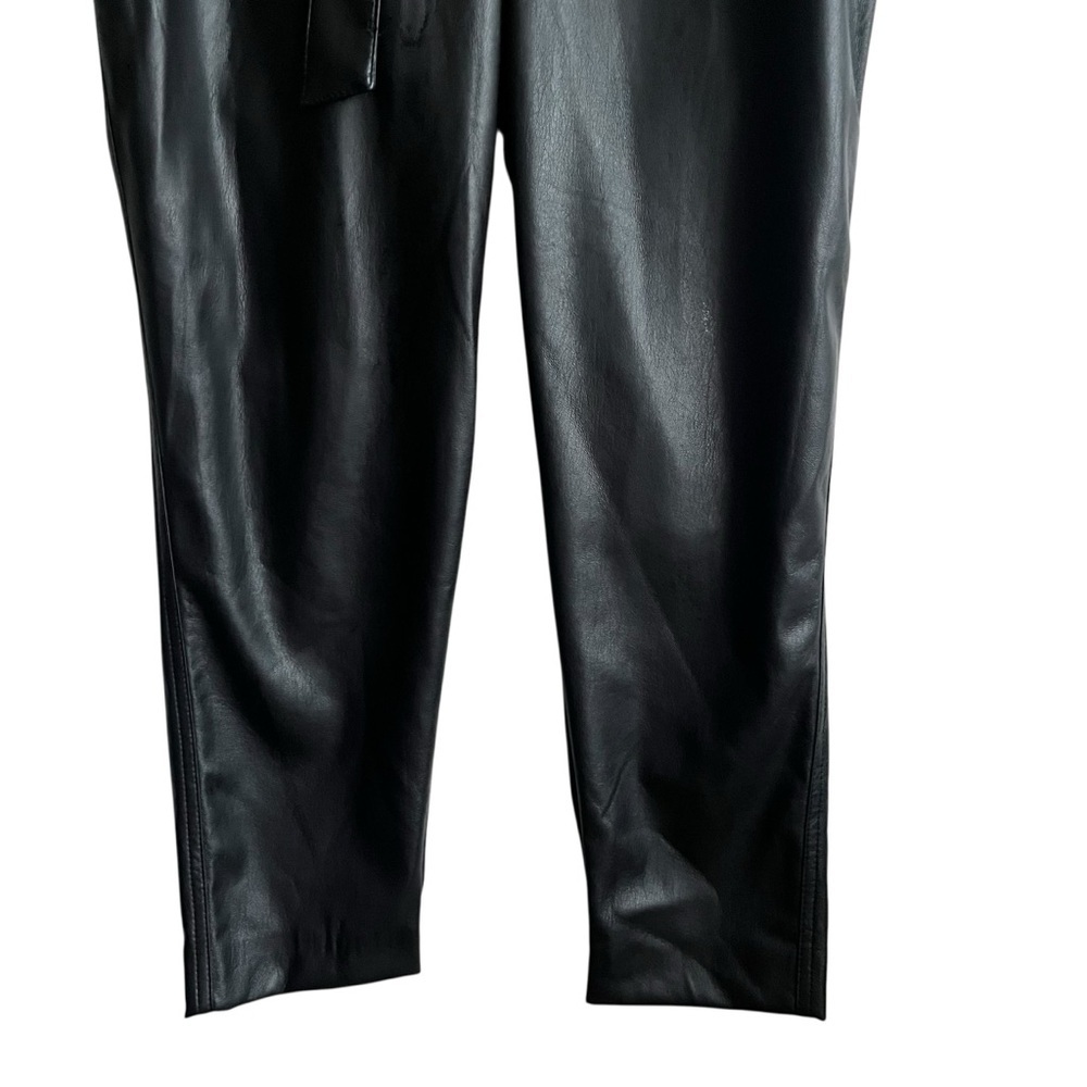 NWT Aritzia Babaton Belted Pant Vegan Leather Black Size 10 - Picture 4 of 15
